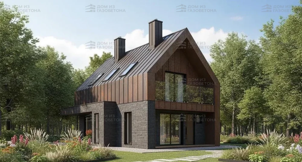 Проект Двухэтажный дом 12 на 9, 91 м2