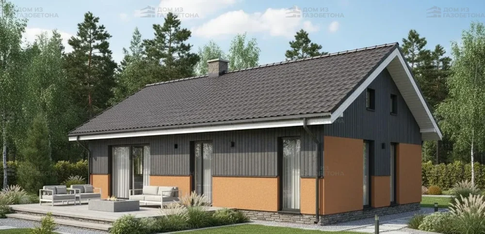 Проект Одноэтажный дом 11 на 8, 80 м2