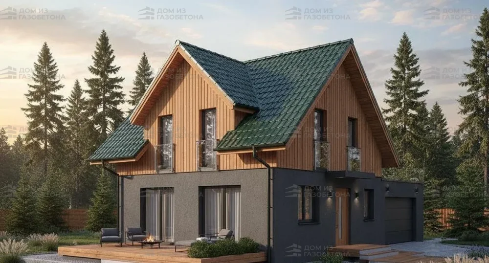 Проект Двухэтажный дом 14 на 8, 105 м2